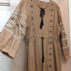 Yellow boho tribal mustard maxi dress 16